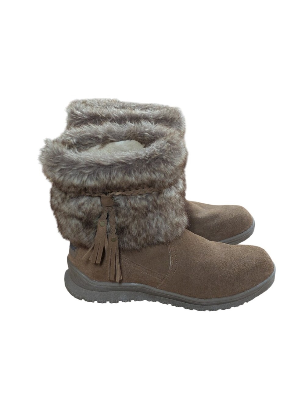 Minnetonka Suede Everett Boot Brown Faux Fur Size 8 - Picture 7 of 12